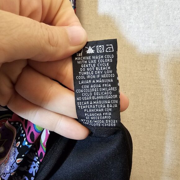 Ronni Nicole Shift Dress Black White Geometric Colorful Paisley Knee Length 8 - Picture 7 of 9